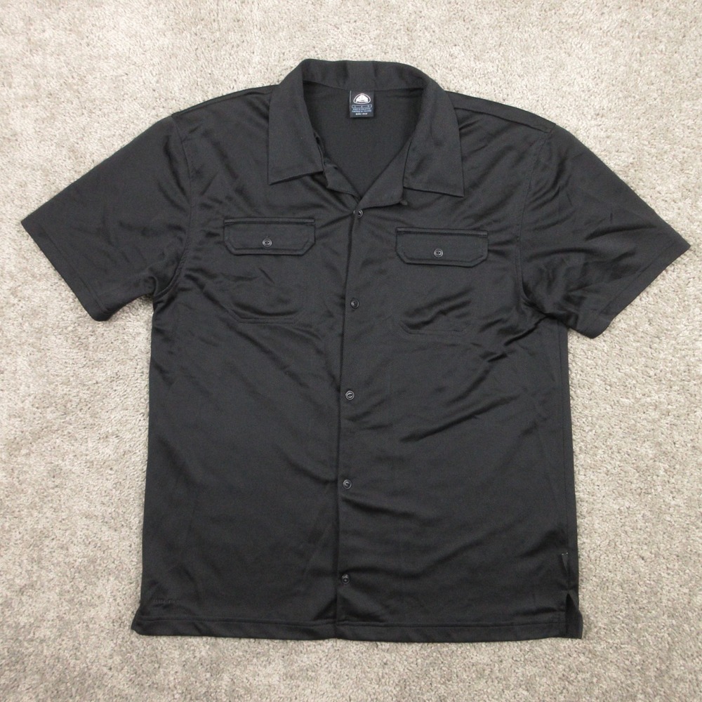 Nike ACG Shirt Mens Large Black Camp Loop Collar Two Pocket Outdoor Button Up